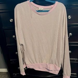Ribbed pink/cream top